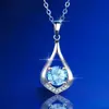 Pingente Colar Super Flash Gota d'Água Formato Pera Moissanita Grau D Diamante de Alto Carbono Banhado a Platina pt950 Microincrustado Oito Corações e Oito Flechas