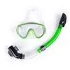 Óculos de mergulho de vidro temperado com armação grande integrada, tubo de snorkel full-dry, conjunto anti-vazamento de água, equipamento de snorkeling