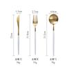 Trendy Seeker Platinum Round Handle Design Português 304 Aço Inoxidável Western Tableware Steak Faca e Garfo Colher Colher de Cabo Longo Chopsticks