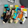 Calcetines Altos para Hombre Transfronterizos Otoño e Invierno Calcetines de Media Caña para Mujer Ins Modernos para Pareja Graffiti Personalizado Europeo y Americano Calcetines Urbanos