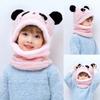 Gorro de invierno de dibujos animados para niños, estilo coreano, bonito gorro con protección para las orejas para bebés, bufanda para niños y niñas, gorro todo en uno, gorra para niños