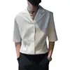 Camisa de Manga Corta de Seda de Hielo de Alta Calidad para Hombre Verano Marca Trendy Casual Rufián Guapo Camisa de Manga Media Camisa de Manga Media Trendy para Hombre