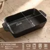 Forma de Assar Transfronteiriça Escandinava Criativa Quadrada com Duas Alças Grande Capacidade Listrada Azul Queijo Assadeira Simples