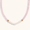 Collar Europeo y Americano Transfronterizo de Diseño Commuter Acero Inoxidable Chapado en Oro de 18K Diez Perlas de Agua Dulce Cristal Facetado Hecho a Mano para Mujer