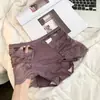 Calcinha de Renda Estilo Francês de Cintura Alta para Mulheres, Estampa de Leopardo, Tiras Finas, Puro Desejo, Cueca Sexy de Seda de Gelo Vazada, 100% Algodão, Gancho Estendido