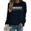 Comércio Exterior Amazon Suprimento Emergência Moletom Feminino Gola Redonda Estampado Outono e Inverno Tamanho Europeu Solto Casual Versátil