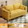 Sofá apartamento pequeño minimalista moderno tres doble habitación de alquiler dormitorio sala de estar tela de celebridad de internet tipo económico de madera simple