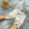 Suministro Directo de Fábrica Guantes de Satén Elástico Sencillos con Perlas Accesorios para Vestido de Novia Velos Guantes