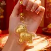 Oro Inmediatamente Tiene Dinero Cadena para Teléfono Móvil Colgante Lámina de Oro Imitación Llavero de Dibujos Animados Pony Tarjeta Pequeño Regalo Saludos de Año Nuevo