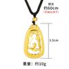 Colar Mão de Ouro de Areia Antiga Estilo Nacional Bênção Guanyin Banhado a Ouro Masculino e Feminino Estilo Antigo Joia de Imitação de Ouro Pingente Versátil Live Hot