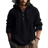 Nova Camisa com Capuz de Algodão e Linho Estilo Transfronteiriço de Verão para Homens, Top Casual Tendência Solto e Respirável de Manga Longa Meio Aberto