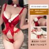 Novedad Otoño e Invierno Lencería Sexy Cos Pijama Navideño Regalo Sexy Rojo Cuello en V Mono Gratis 4510