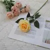 Decoración floral artificial de rosa holandesa individual para mesa de comedor al por mayor flor de seda tienda de rosas arreglo floral suave a juego