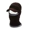 Gorro para Hombre de Invierno con Forro Polar, Grueso, de Lana, para Montar al Aire Libre, a Prueba de Frío, Cubre la Cara, Protege el Cuello, Cálido, Tejido, Todo en Uno