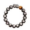Pulsera de Obsidiana Plateada y Ojo de Tigre Amarillo para Hombre Pulsera de Piedra de Obsidiana y Ojo de Tigre Regalo