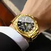 Reloj Binbond Luminoso de Moda para Estudiante Hombres Tourbillon Regalo Correa de Acero Tres Ojos Seis Manecillas Reloj Decorativo