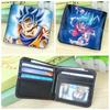 Dragon Ball Wukong curto couro pu carteira estudante homens e mulheres impressão em cores dobrável cartão saco bolsa moeda periférico