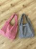 Bolsa Chaleco de Cuadros Estilo Retro Coreano al por Mayor Bolso de Hombro de Gran Capacidad Bolso de Compras Ligero Bolso de Lona Versátil Estudiante Mujer