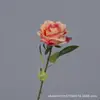 Flor Artificial Rosa Redonda de Cabeça Única Rosa de Seda Adereços para Cenário de Casamento Decoração de Vitrine de Shopping Entrega Direta da Fábrica