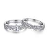 Anillo Tong Lin Nuevo Europeo y Americano Micro-incrustado Diamante Completo para Mujer Nicho de Alta Gama Plata de Ley s925 Anillo Trenzado Cuerda Trenzada Anillo Set