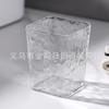 Taza de Plástico Transparente Redonda Cuadrada con Borde Ondulado para Enjuague Bucal Cepillo de Dientes de Trébol de Cuatro Hojas de Alta Apariencia para el Hogar para Parejas