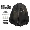 Chaqueta de otoño transfronteriza estilo granero americano de alta calle con tachuelas mate para hombres y adolescentes, ropa exterior de diseñador de moda