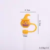 Botella de Agua Transfronteriza con Popote Tapa Antipolvo Ecológica Calabaza de Halloween Sombrero de Fantasma Goma Suave Creativa Suministro Exclusivo Transfronterizo