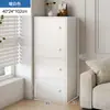 Armário de armazenamento lateral de sofá de chão armário de armazenamento lateral de parede para sala de estar armário pequeno estreito multicamadas com porta de armário estante de armazenamento para casa