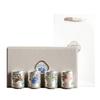Caja de Regalo Set de Té Kung Fu de Plata de Ley 999 Taza Recta Cuatro Tazas de Té de Lujo Ligero Taza de Té Taza de Degustación de Té