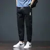 Pantalones casuales de color liso para hombre, verano, finos, marca de moda, cropped, harén, ropa de trabajo, 2023, holgados, atados al tobillo, pantalones para hombre