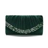 Bolsa de Noite Vestido de Baile com Pedrarias, Versátil Plissada Exquisita Acessório para Vestido de Casamento, Bolsa Envelope Simples para Mulheres