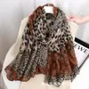 2026 Novo Lenço de Moda Retro Transfronteiriço com Estampa de Leopardo, Algodão e Linho de Fio de Bali, Lenço Longo de Seda Macio e Amigável à Pele Fino