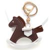 Pingente Ins Maluco de Pônei Desenho Animado Cavalo de Balanço Couro Pendurado Bolsa de Couro Pendurada Feita à Mão Chaveiro de Carro