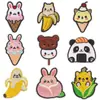 Parches bordados de animales de dibujos animados comida conejo lindo panda oso plátano ropa mochila parches termoadhesivos D