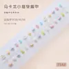 Macarrón de colores gato de dibujos animados flor lazo corazón dulce y juguetón uñas postizas manicura infantil uñas ponibles