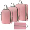 Conjunto de Compressão para Armazenamento de Viagem com 7 Peças para Roupas Sapatos Higiene Pessoal Cosméticos Sacos de Armazenamento Sacos Impermeáveis Armazenamento Portátil