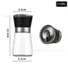 Moedor Manual Amazon Transfronteiriço Vidro Aço Inoxidável 304 Núcleo Cerâmico Pimenta do Reino Pó de Pimenta Temperos para Salpicar
