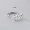 Anillo de Plata Pura 990 Nalan Fresco y Dulce Estilo Ins Diseño de Nicho Corte de Cinta de Lazo R02223