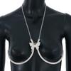 2022 Accesorios Explosivos Europeo y Americano Combinación Total Soporte de Mariposa Sexy Cadena para el Pecho de Pedrería Cadena para el Cuerpo Cadena para el Cuerpo06