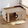 Casa de gato adequada para todas as estações, vila de gato, saco de dormir semi-fechado, arranhador de gato, modelo de combinação de feltro e sisal que não solta pelos