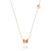 Collar de mariposa esmerilado de doble capa popular europeo y americano, moderno y versátil collar de acero de titanio en oro rosa, venta directa de fábrica, se puede aprobar