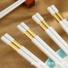 Palillos de aleación Fuzi blancos de alta gama para el hogar, resistentes a altas temperaturas, no se enmohecen, de alta gama para hotel, venta al por mayor, palillos de aleación Jinfu