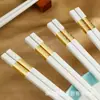 Palillos de Aleación Fu Blancos, Hogareños Elegantes, Resistentes a Altas Temperaturas, No se Enmohecen, Palillos de Aleación Jinfu para Hoteles Elegantes al por Mayor