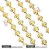 Corrente de Trevo de Quatro Folhas Cor-Preservada Banhada a Ouro 18K de Aço Inoxidável Corrente DIY para Colar Pulseira Feminina Acessórios de Joias Corrente Feita à Mão