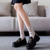 Amarillo Claro Verano Pequeño Fragancia Ultradelgado Encaje Moldeador Calcetines Medios de Pantorrilla Jk Chica Jacquard Pantorrilla Calcetines de Rizo Venta al Mayoreo