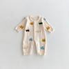 Roupas de Bebê Outono e Inverno Novo Estilo Macacões de Tricô para Meninos e Meninas, Suéteres de Manga Longa com Estampa de Desenho Animado, Macacões
