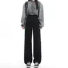 Jeans Rectos de Moda y Únicos para Mujer, Nuevos Jeans de Estilo Coreano Ins de Corte Ajustado Pierna Ancha Largo Hasta el Suelo para Primavera y Otoño