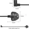 Cabo de extensão de energia de 13A/250V com conector macho IEC320 C14 para conector fêmea padrão britânico BS1363 plugue de três pinos padrão britânico