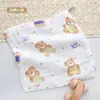 Toalla Cuadrada para Bebé de Seersucker de Seis Capas con Dibujos Animados, Toalla Suave y Absorbente para Saliva de Bebé, Toalla para Lavar la Cara de Recién Nacido