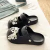 Sandalias Mary Jane Exquisitas Vintage para Mujer para Verano, Zuecos Versátiles para Vacaciones en la Playa, Pantuflas Cerradas Slip-On de EVA